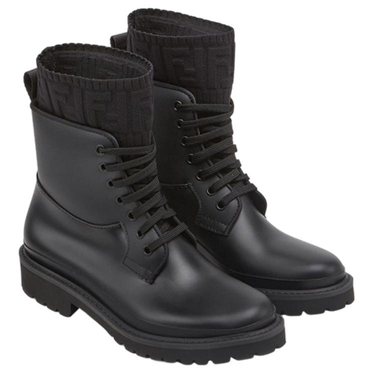 FENDI Women's Rockoko PVC Biker Boot 'Black'