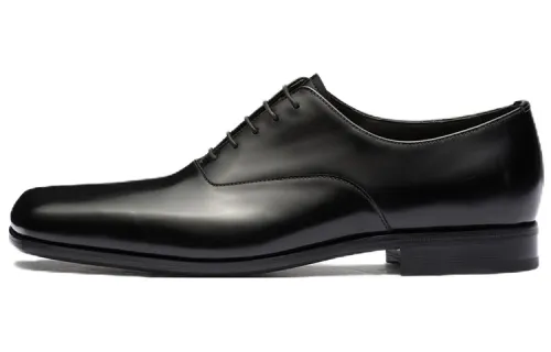 PRADA Leather Men's Casual Shoes Men's Black