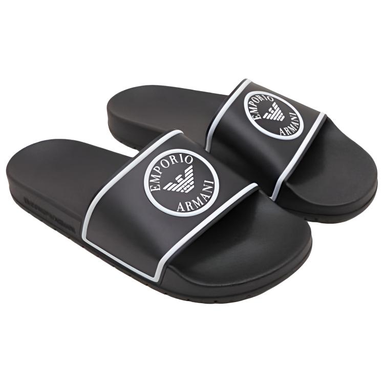 EMPORIO ARMANI EA Slide Slippers Men's Black