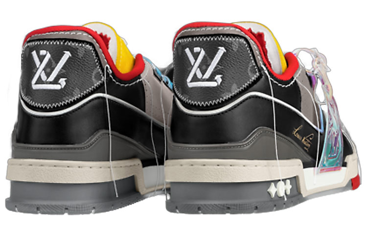 Мужские кеды Louis Vuitton LOUIS VUITTON Trainer (черно-красно-желтые) — фото 4