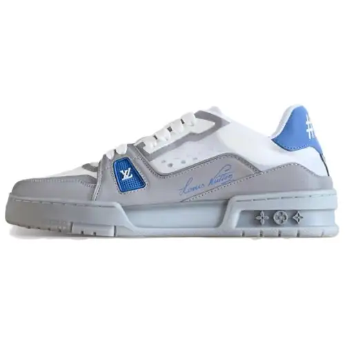 LOUIS VUITTON Trainer Low top Skateboard Shoes Unisex Blue Gray