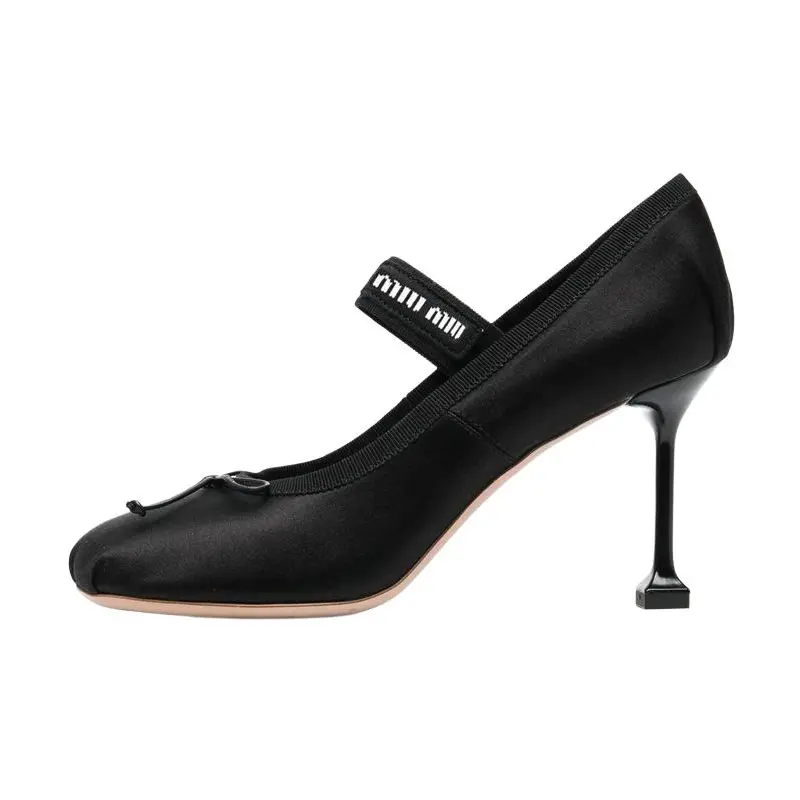 MIU MIU 85mm Ballerina-toe Satin Pumps