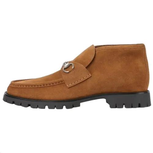 GUCCI Horsebit Ankle Boots 3.2cm Men's Brown