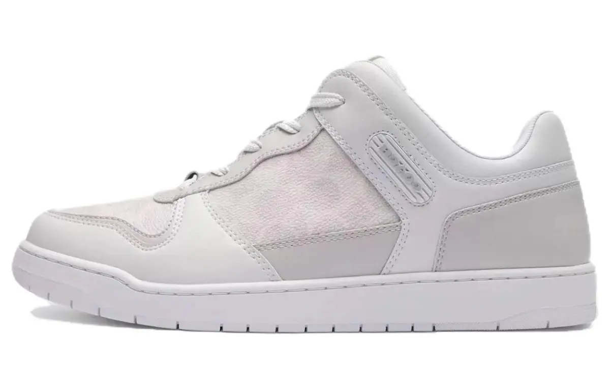 COACH C201 Leather Low top Skateboard Shoes Men's Optical White