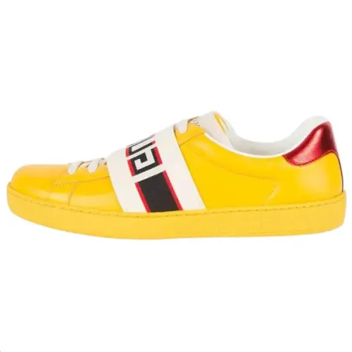 GUCCI ACE Low top Skateboard Shoes Men's Yellow