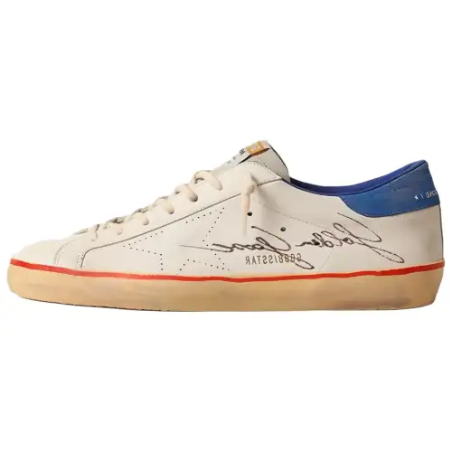 Golden Goose Super Star Low top Skateboard Shoes Men's White Blue