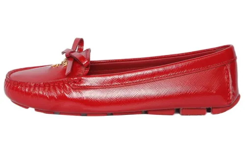PRADA Patent Leather Women's Casual Shoes Women's Red