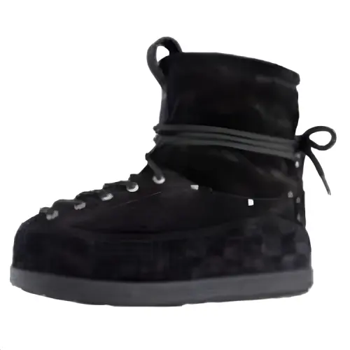 LOUIS VUITTON Nigo Collaboration FW25 Yeti Short Snow Boots Men's Black