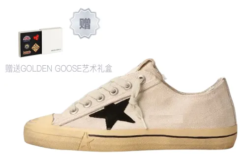 Golden Goose V Star Low top Canvas Shoes Women's Ecru