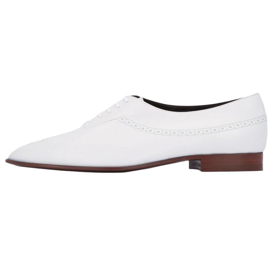 CELINE Aucourt Sheepskin Casual Shoes 2.5cm Men's Neon White