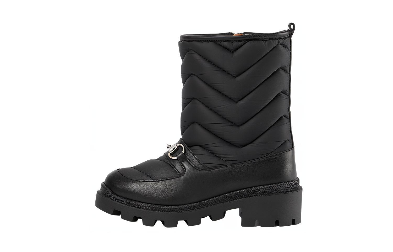 Женские ботинки Gucci Horsebit (черные)