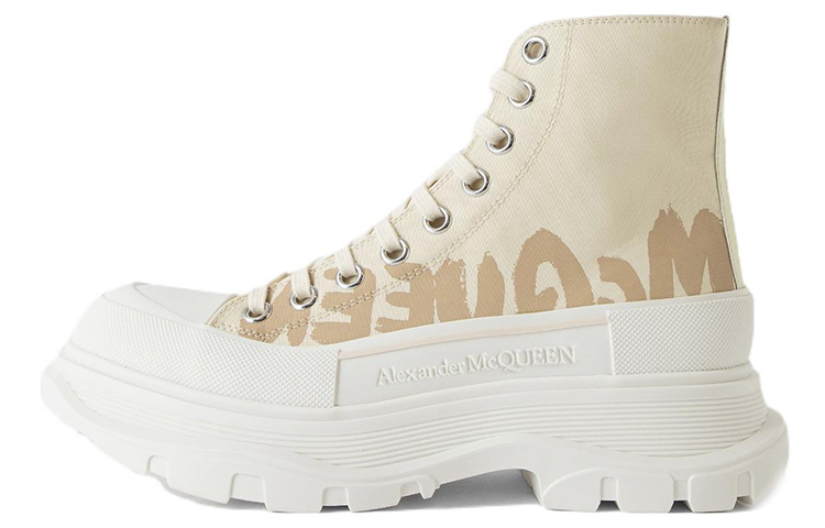 Женские кеды Alexander McQueen Tread Slick (бежевые)