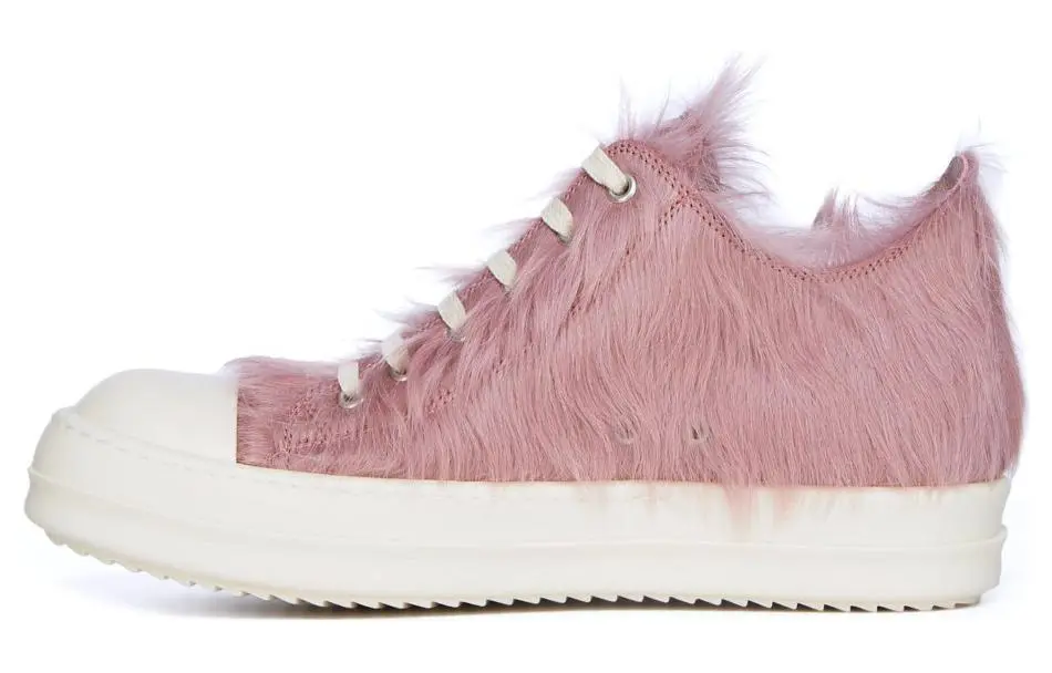 RICK OWENS Faux-fur Lace-up Sneakers