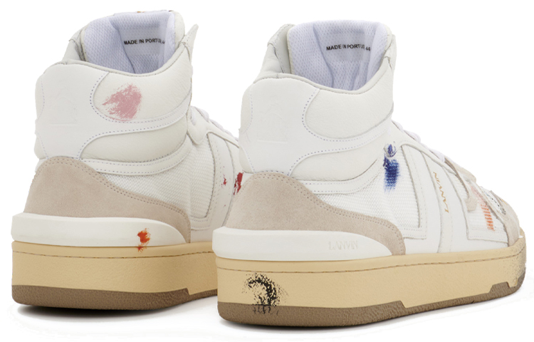Gallery Dept. x Lanvin Gallery Dept. II Clay Painted High top Stylish Skateboarding Shoes Men's White