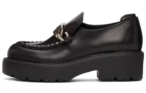 MIU MIU Boyfriend Platform Shoes Women's Black