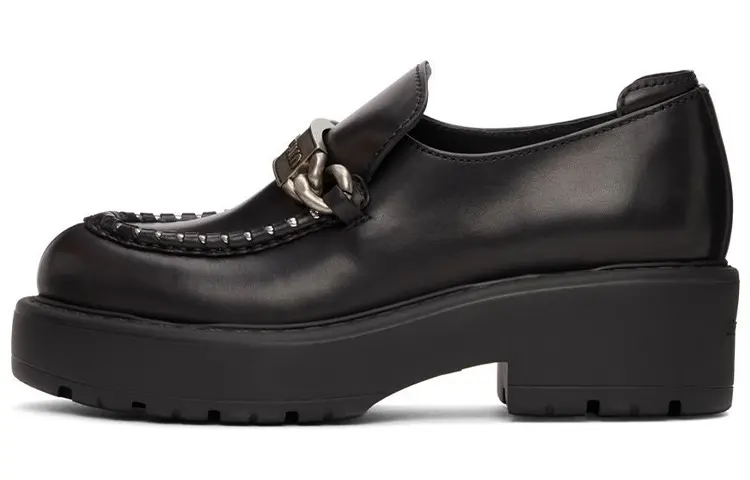 MIU MIU Boyfriend Platform Shoes Women's Black