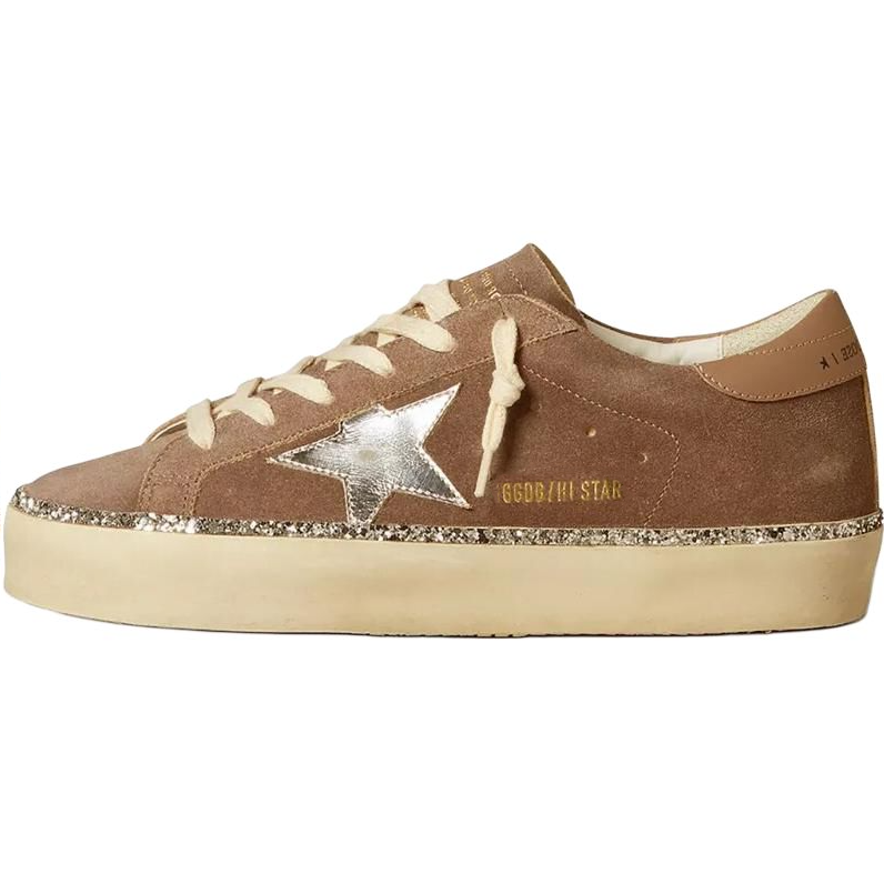 Женские кеды Golden Goose Hi Star (коричневые)