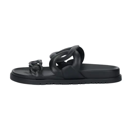 HERMES Hermès Extra Slip-on Simple Casual Slipper Women's Black