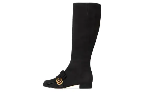 GUCCI Leather Knee high Boots Women's Black