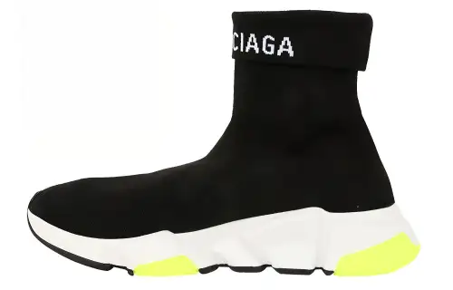 Balenciaga Speed Sneaker Cuffed 'Black Yellow'