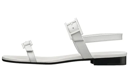 HERMES Cristal Hapi One Strap Sandals Women's White