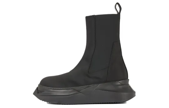 Rick Owens DRKSHDW Leather Short Chelsea Boots Men's Black