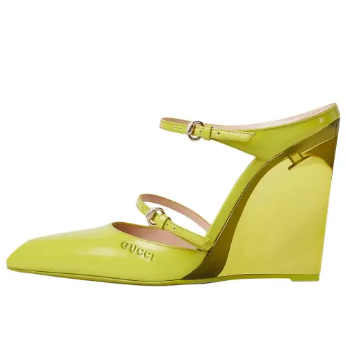 GUCCI 2025 Spring Summer Collection Closed Toe Slippers 10.9cm Women's Light Green