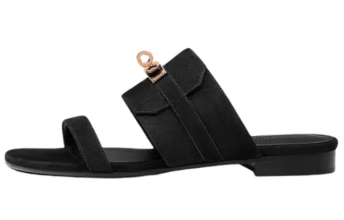 HERMES Avenue Slide Slippers Women's Black