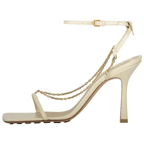 Bottega Veneta Leather One Strap Sandals 9.5cm Women's Beige
