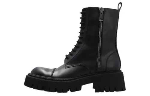 Balenciaga Tractor Zip Up Combat Boot Black Women's