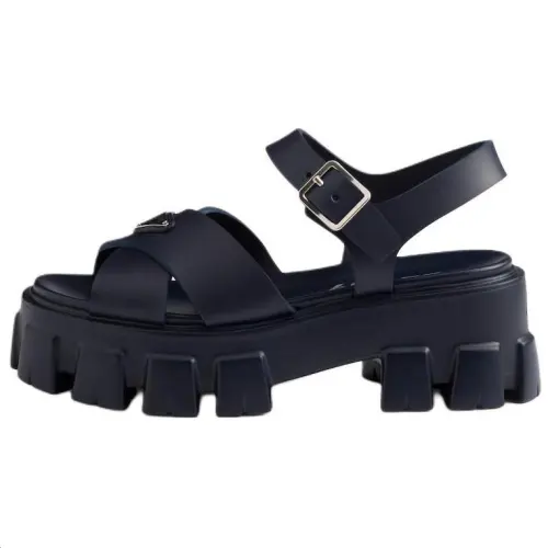 PRADA Monolith One Strap Sandals 5.5cm Women's Marine Blue