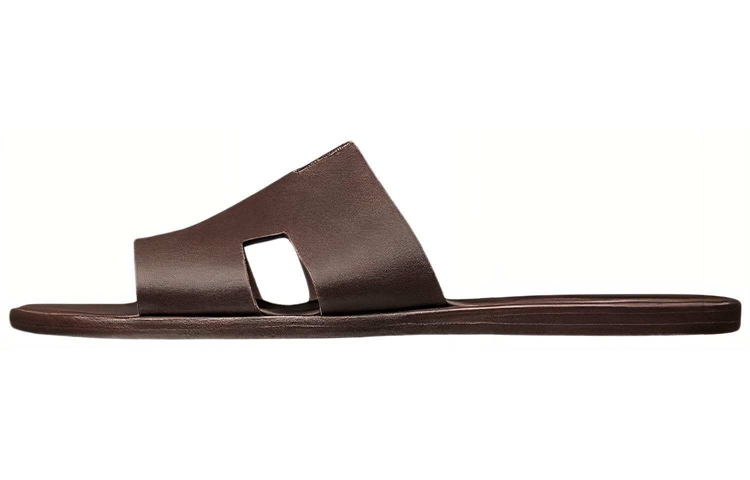 HERMES Izmir Sandal Moka Smooth Calfskin Leather