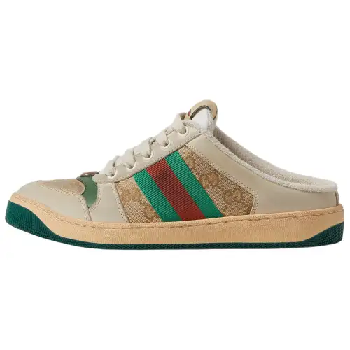 GUCCI Screener Closed Toe Slippers Women's Beige