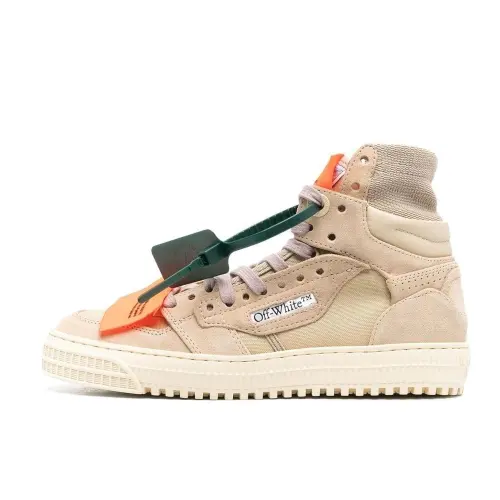 OFF WHITE 3.0 Off Court High Top Sneakers Beige Nude Suede Women's