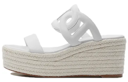HERMES Epopee Slide Slippers Women's White