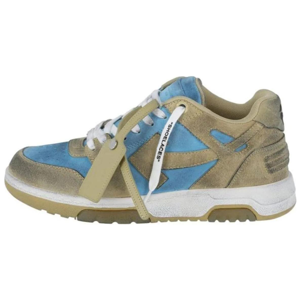 Мужские кеды OFF-WHITE Сasual Sneakers (сине-коричневые)