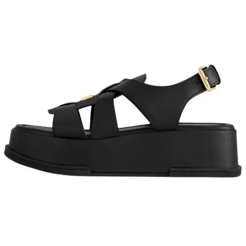 LOUIS VUITTON Maya One Strap Sandals 5CM Women's Black