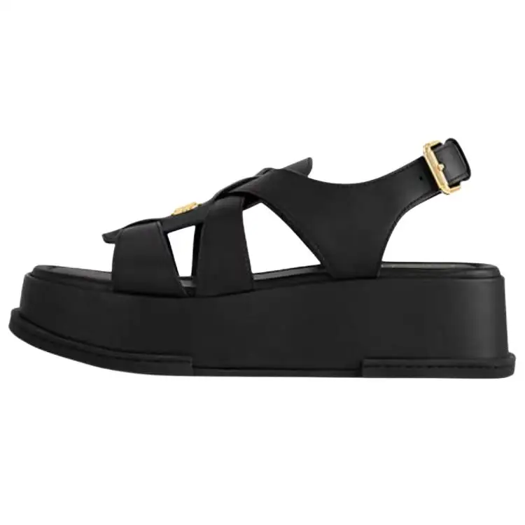 LOUIS VUITTON Maya One Strap Sandals 5CM Women's Black