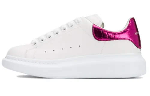 Alexander McQueen Oversized Sneaker Cow Leather Lightweight Low top Stylish Skateboarding Shoes Women's White