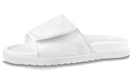 LOUIS VUITTON Miami Slide Slippers Men's White