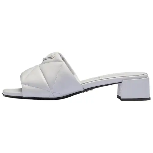 PRADA 45mm Triangle-logo Quilted Mules