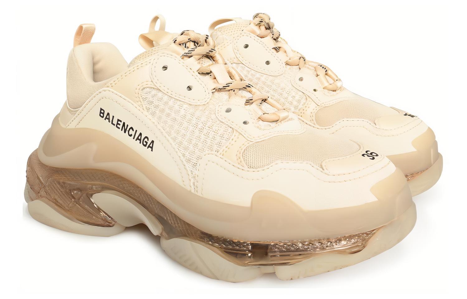 Женские кроссовки Balenciaga Triple S Clear Sole (миллениум / миндально-белый) — фото 3