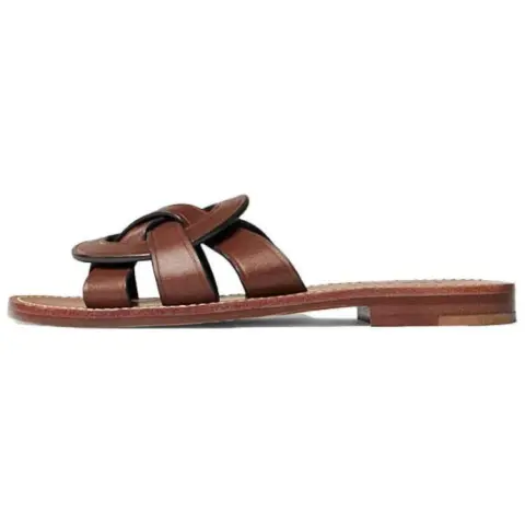COACH Issaa Leather Flat Sandals