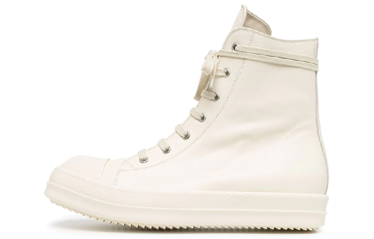 RICK OWENS Fogachine Skateboard Shoes Men's High Top White