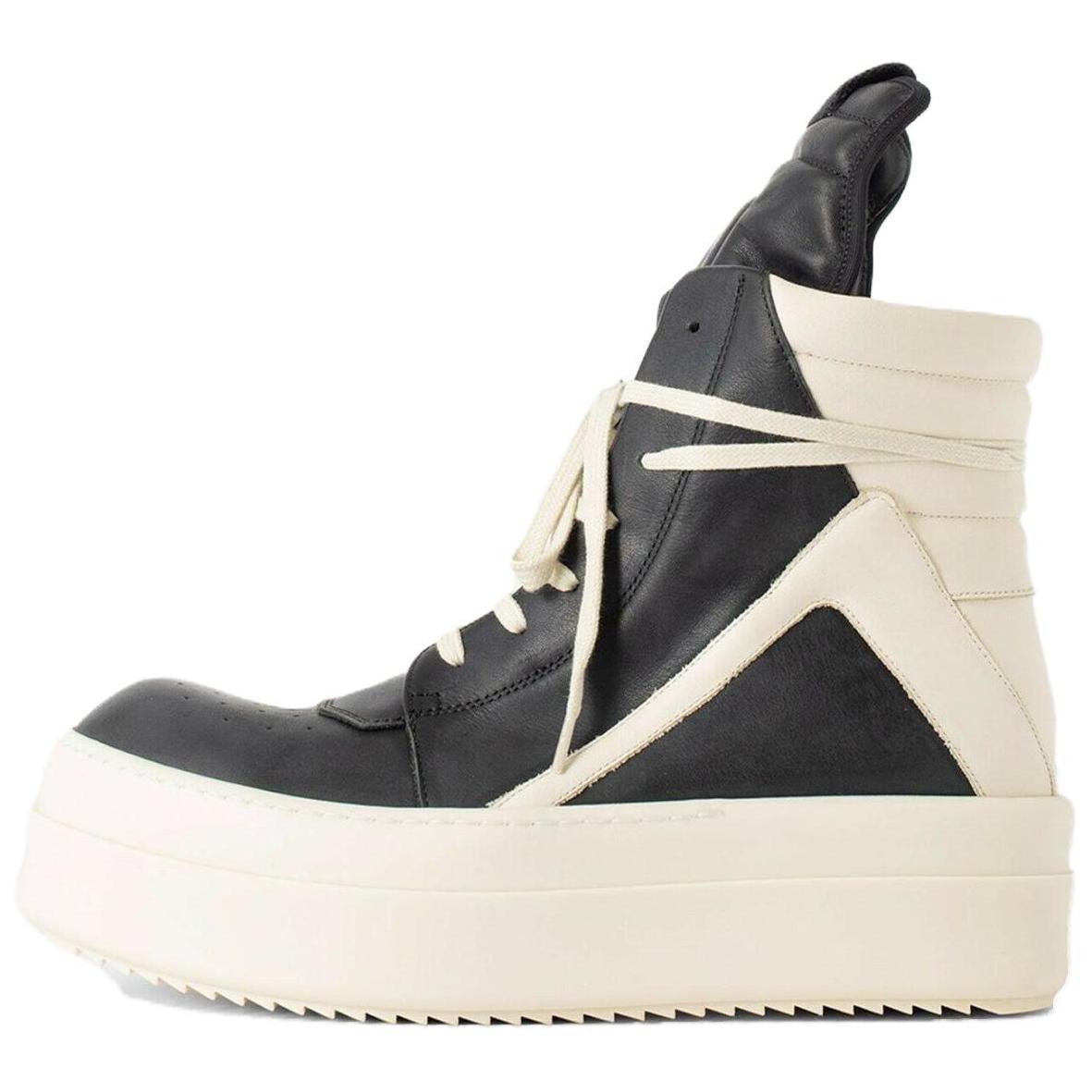 RICK OWENS/RO Leather High top Skateboard Shoes Women's Black