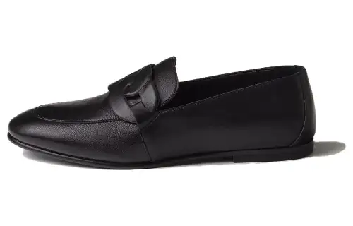 HERMES Honest Loafers Women's Black