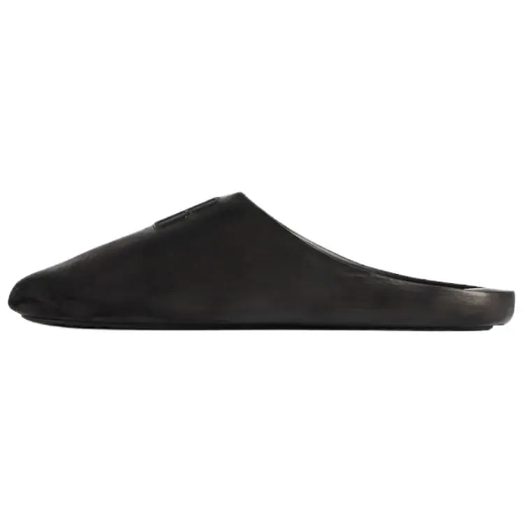 Balenciaga leather logo mules