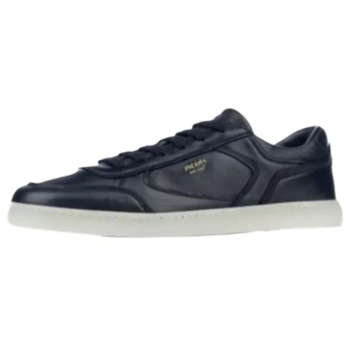 PRADA Leather Low top Skateboard Shoes Men's Black