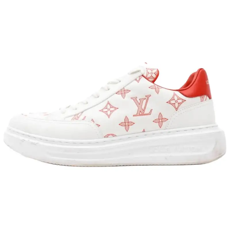 LOUIS VUITTON Beverly Hills Sneakers 'White Red Monogram'