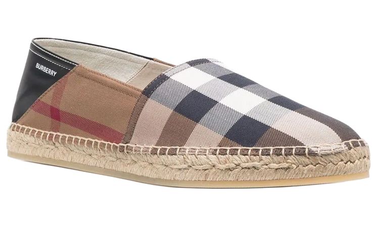 Burberry Check Espadrilles Birch Brown